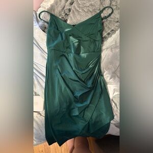 Windsor Strapless Satin Dress in Teal